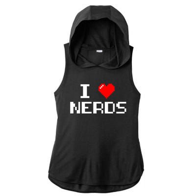 I Love Nerds Ladies PosiCharge Tri-Blend Wicking Draft Hoodie Tank