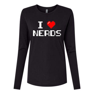 I Love Nerds Womens Cotton Relaxed Long Sleeve T-Shirt