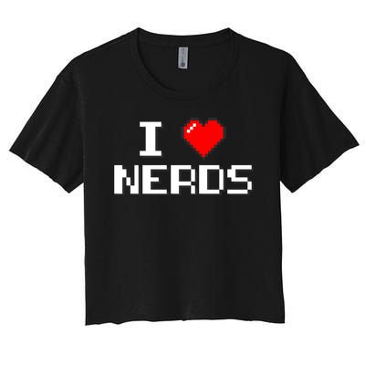 I Love Nerds Women's Crop Top Tee