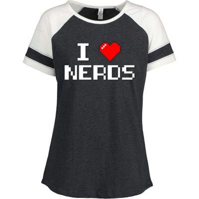 I Love Nerds Enza Ladies Jersey Colorblock Tee