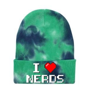 I Love Nerds Tie Dye 12in Knit Beanie