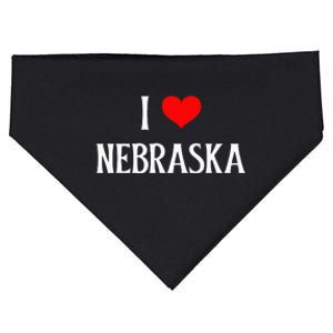 I Love Nebraska I Heart Nebraska NE Holiday Travel Souvenir USA-Made Doggie Bandana