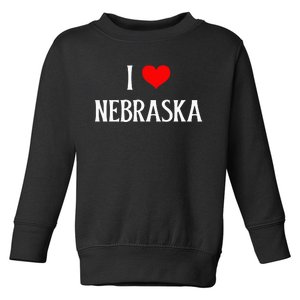 I Love Nebraska I Heart Nebraska NE Holiday Travel Souvenir Toddler Sweatshirt