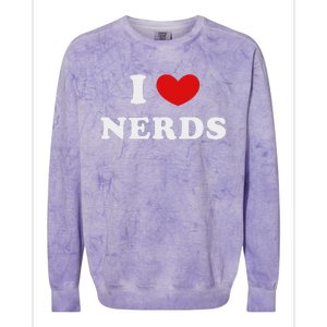 I Love Nerds I Heart Nerds Colorblast Crewneck Sweatshirt