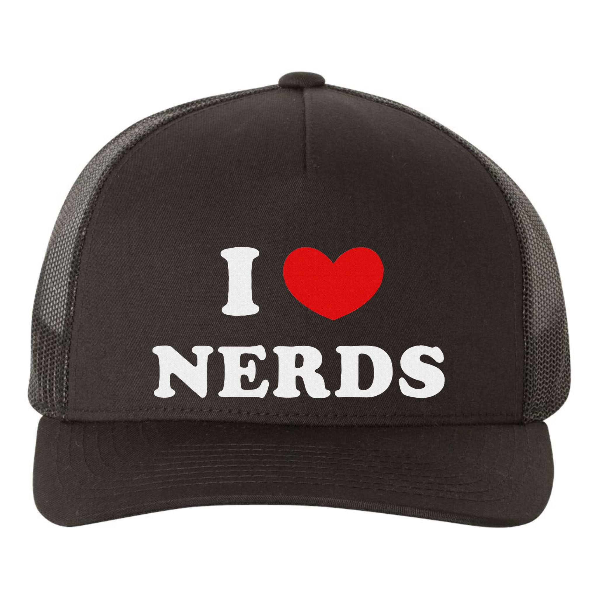 I Love Nerds I Heart Nerds Yupoong Adult 5-Panel Trucker Hat