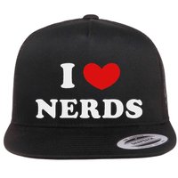 I Love Nerds I Heart Nerds Flat Bill Trucker Hat