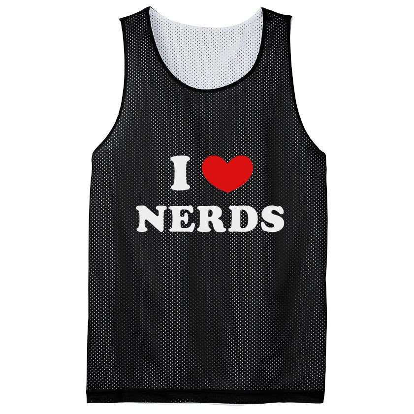 I Love Nerds I Heart Nerds Mesh Reversible Basketball Jersey Tank