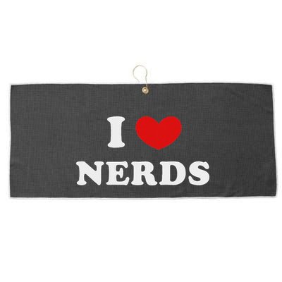I Love Nerds I Heart Nerds Large Microfiber Waffle Golf Towel