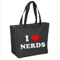 I Love Nerds I Heart Nerds Zip Tote Bag