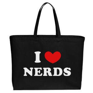 I Love Nerds I Heart Nerds Cotton Canvas Jumbo Tote