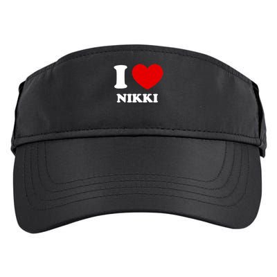 I Love Nikki I Heart Nikki Funny Nikki Adult Drive Performance Visor