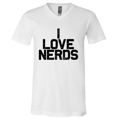 I Love Nerds V-Neck T-Shirt