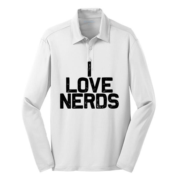 I Love Nerds Silk Touch Performance Long Sleeve Polo