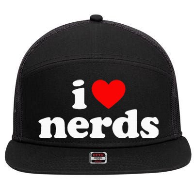 I Love Nerds 7 Panel Mesh Trucker Snapback Hat