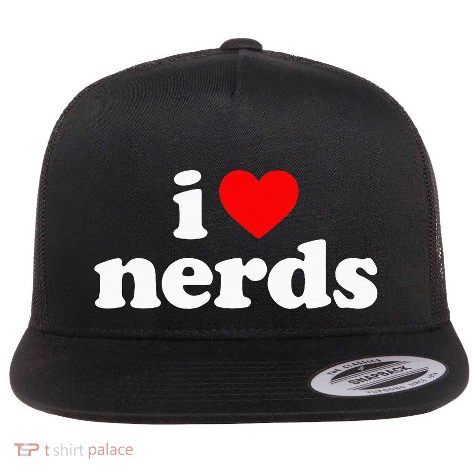 I Love Nerds Flat Bill Trucker Hat