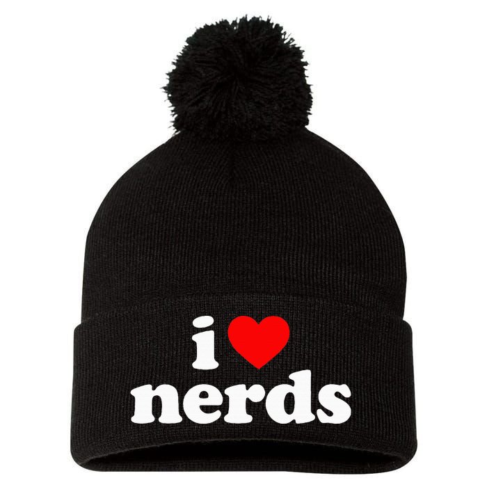 I Love Nerds Pom Pom 12in Knit Beanie