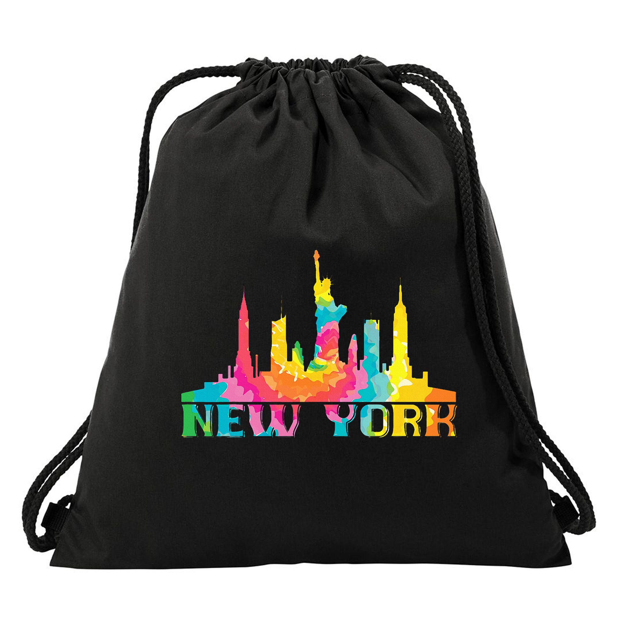 I Love New York City NYC Liberty Statue Brooklyn Tie Dye Drawstring Bag