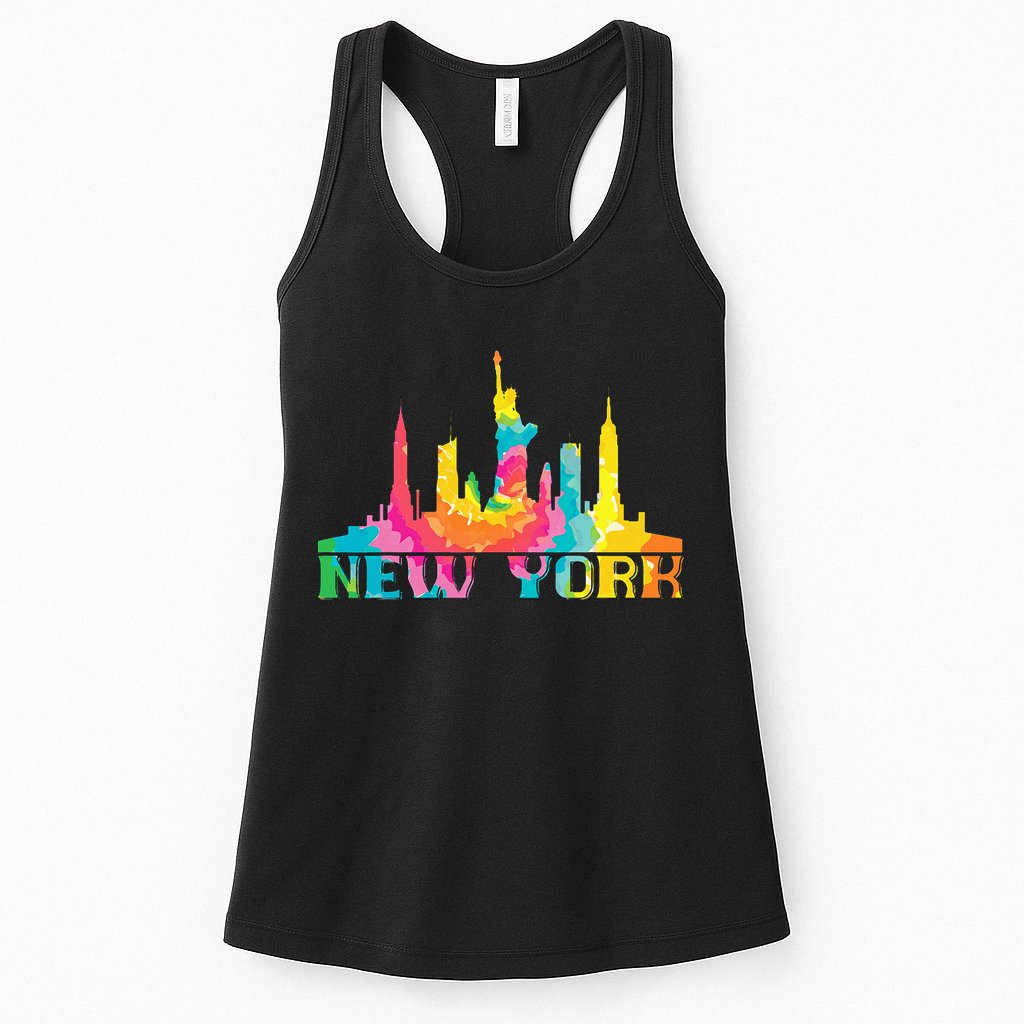 I Love New York City NYC Liberty Statue Brooklyn Tie Dye Womens Tank Top