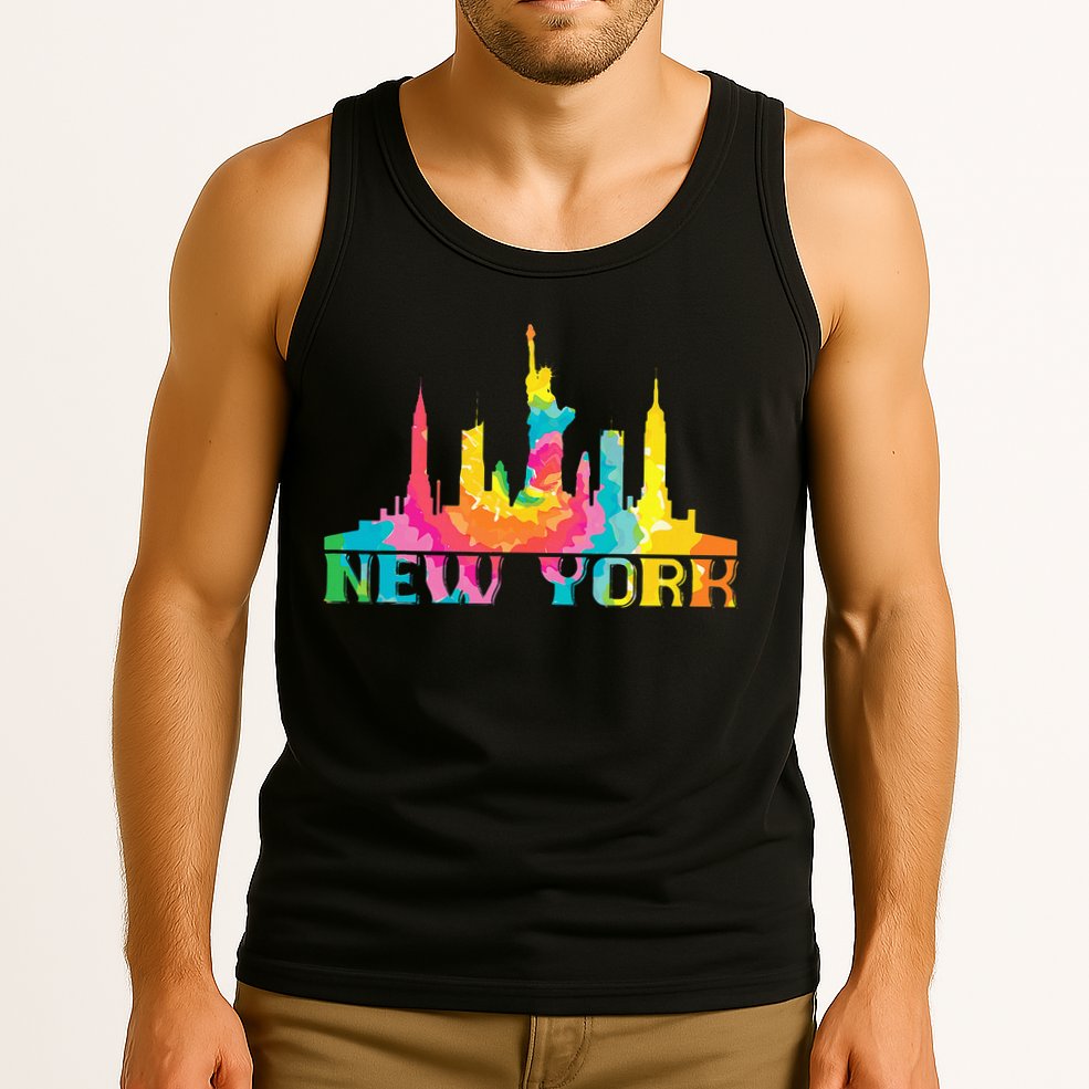 I Love New York City NYC Liberty Statue Brooklyn Tie Dye Tank Top