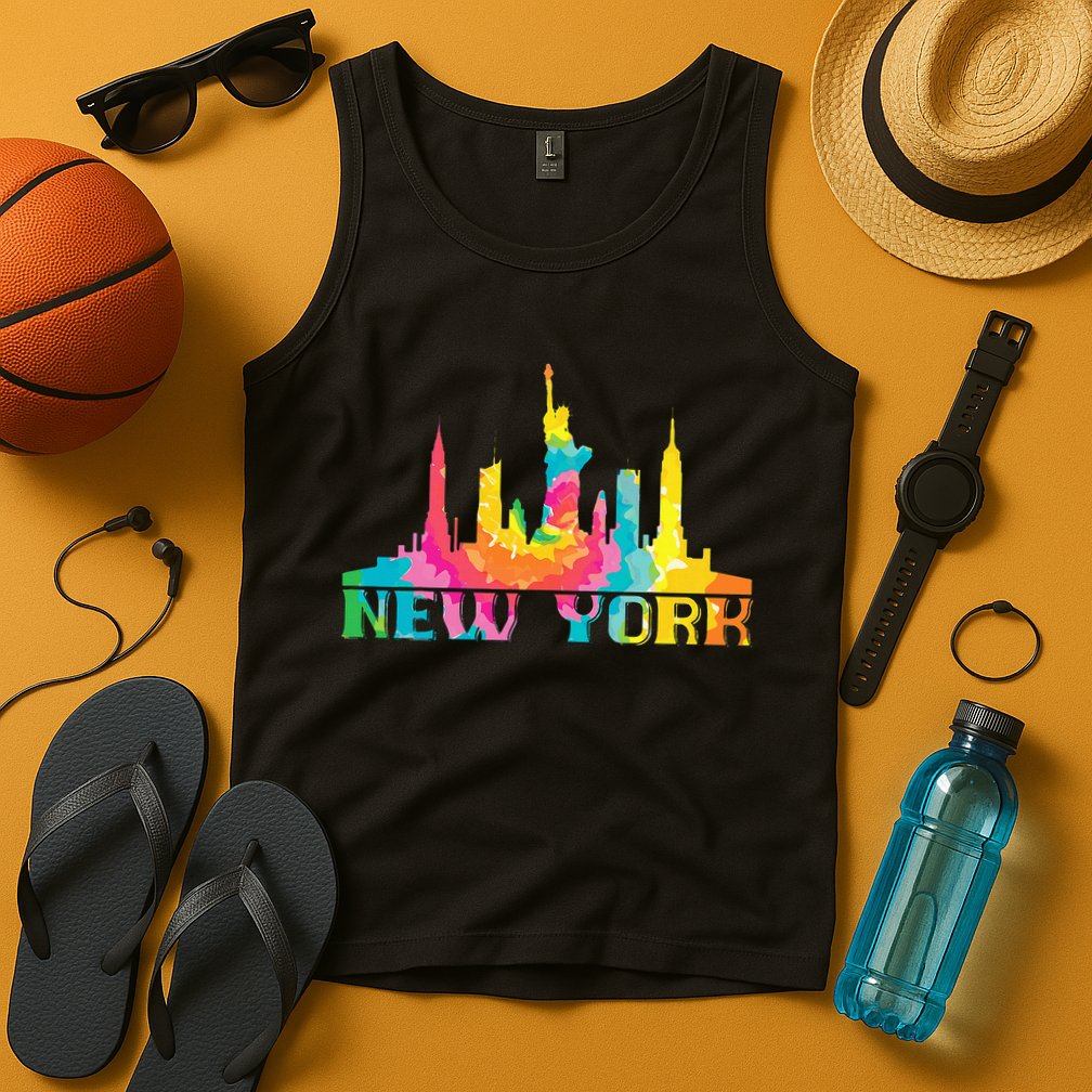I Love New York City NYC Liberty Statue Brooklyn Tie Dye Tank Top