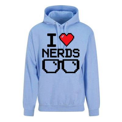 I Love Nerds For Science Or Book Lovers And Knowledge Geeks Unisex Surf Hoodie