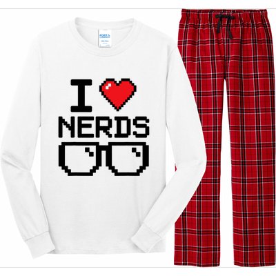 I Love Nerds For Science Or Book Lovers And Knowledge Geeks Long Sleeve Pajama Set