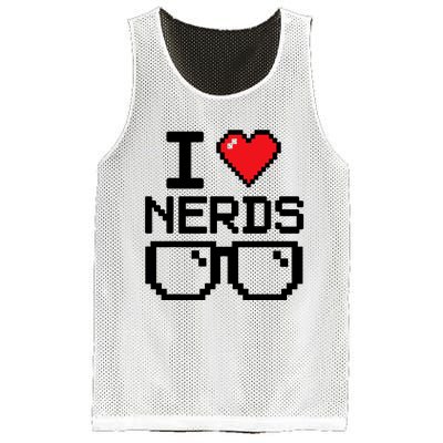 I Love Nerds For Science Or Book Lovers And Knowledge Geeks Mesh Reversible Basketball Jersey Tank