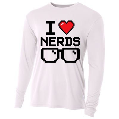 I Love Nerds For Science Or Book Lovers And Knowledge Geeks Cooling Performance Long Sleeve Crew