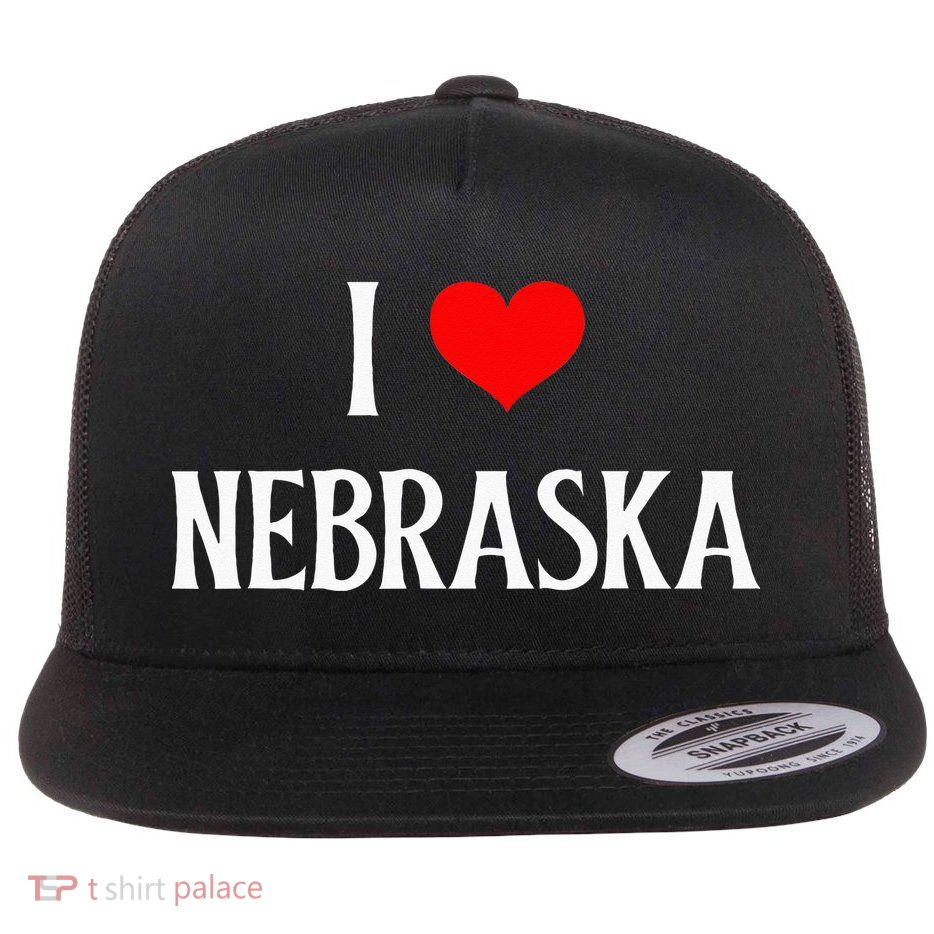 I Love Nebraska I Heart Nebraska NE Holiday Travel Souvenir Flatbill Hat