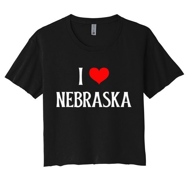 I Love Nebraska I Heart Nebraska NE Holiday Travel Souvenir Crop Top