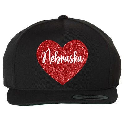 I Love Nebraska Usa Red Heart Gift Wool Snapback Cap