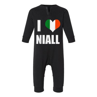 I Love Niall Ireland Flag Infant Fleece One Piece