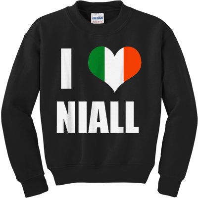 I Love Niall Ireland Flag Kids Sweatshirt