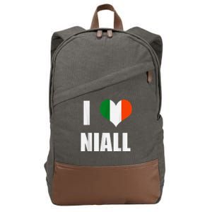 I Love Niall Ireland Flag Cotton Canvas Backpack