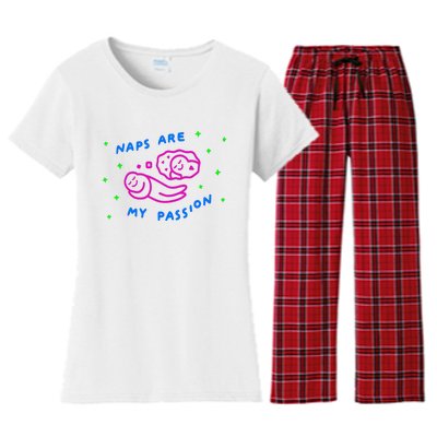 I Love Naps Naps Are My Passion Women's Flannel Pajama Set