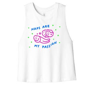 I Love Naps Naps Are My Passion Women's Racerback Cropped Tank