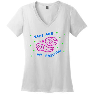 I Love Naps Naps Are My Passion Women's V-Neck T-Shirt