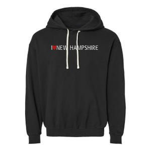 I Love New Hampshire Garment-Dyed Fleece Hoodie