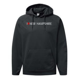 I Love New Hampshire Performance Fleece Hoodie