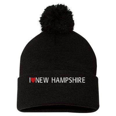 I Love New Hampshire Pom Pom 12in Knit Beanie