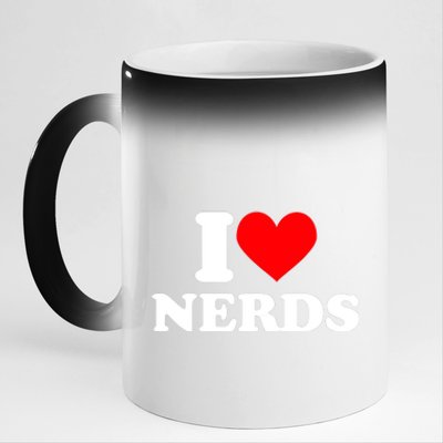 I Love Nerds I Heart Nerds 11oz Black Color Changing Mug