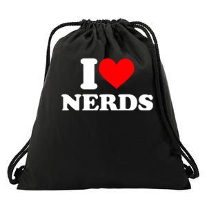 I Love Nerds I Heart Nerds Drawstring Bag