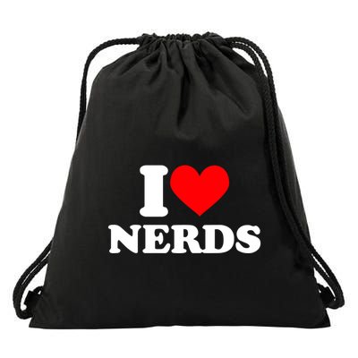 I Love Nerds I Heart Nerds Drawstring Bag