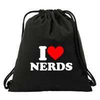 I Love Nerds I Heart Nerds Drawstring Bag