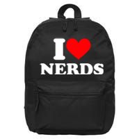 I Love Nerds I Heart Nerds 16 in Basic Backpack