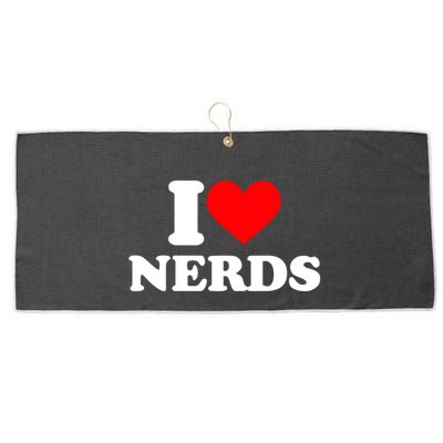 I Love Nerds I Heart Nerds Large Microfiber Waffle Golf Towel