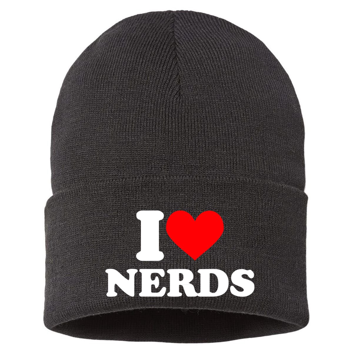 I Love Nerds I Heart Nerds Sustainable Knit Beanie