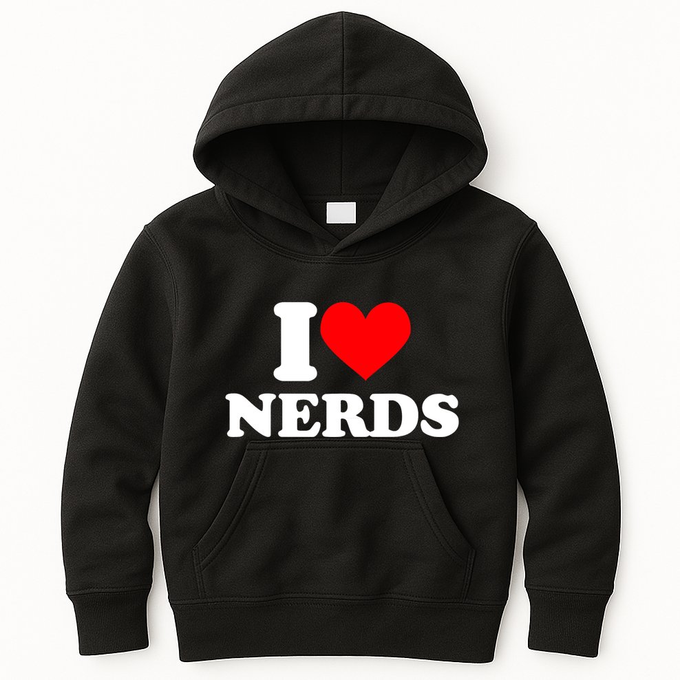I Love Nerds I Heart Nerds Kids Hoodie