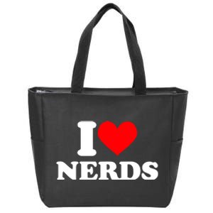 I Love Nerds I Heart Nerds Zip Tote Bag