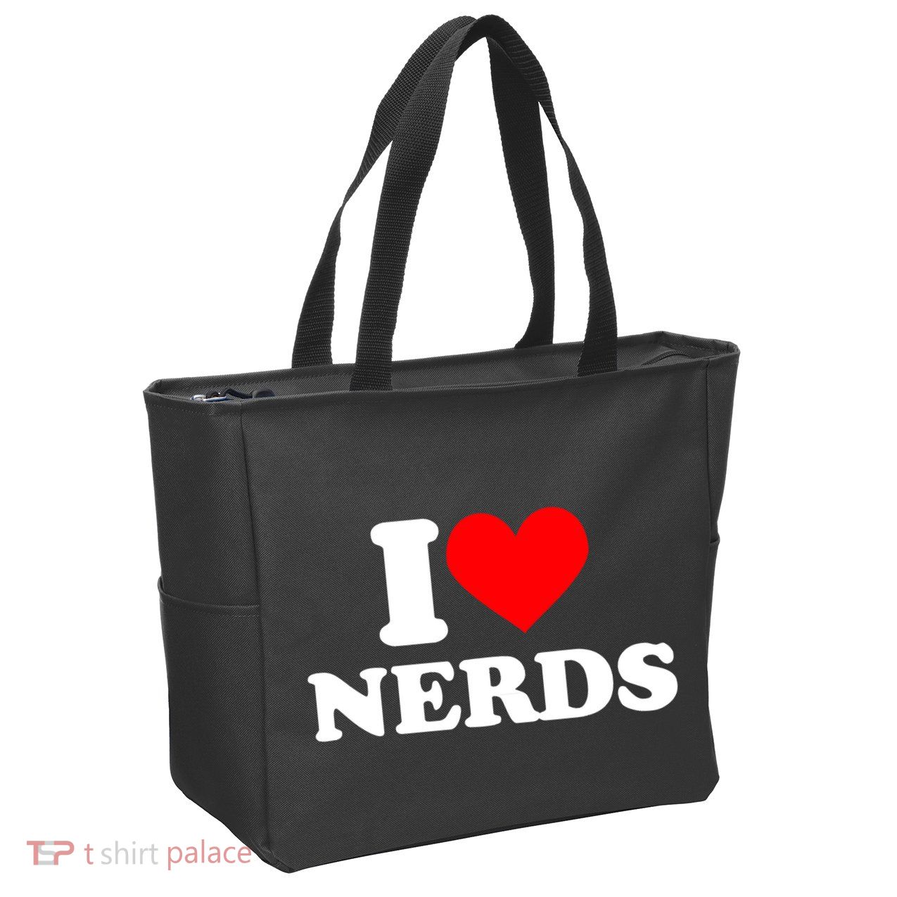 I Love Nerds I Heart Nerds Zip Tote Bag
